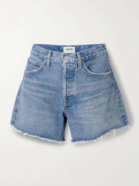 AGOLDE Parker Long Distressed Denim Shorts