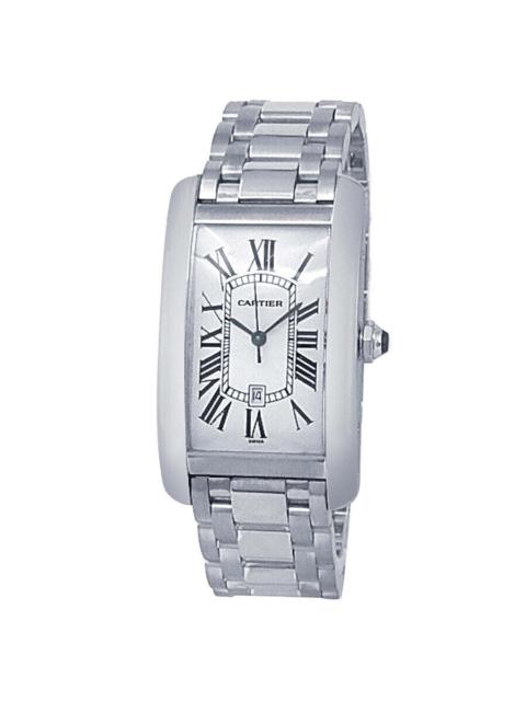 Pre-owned Cartier Tank Americaine Automatic Silver Dial Men's Watch W26032L1