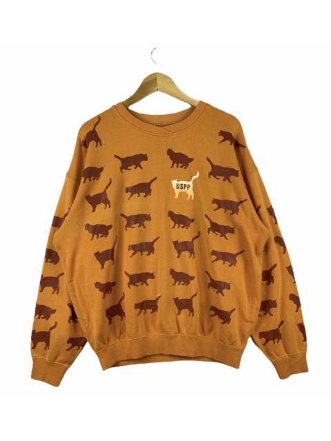 Other Designers Animal Tee - USPP Cat Sweatshirt Full Print Yellow Medium