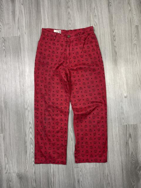 Other Designers Vintage - Super red MCM monogram high waisted denim pant