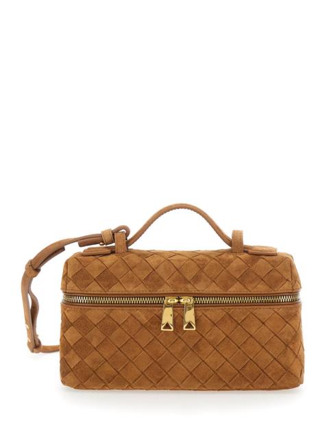 Bottega Veneta Bottega Veneta Women Crossbody Bag 'Bang Bang' With Removable Strap And Suede Intreccio Motif Brown 