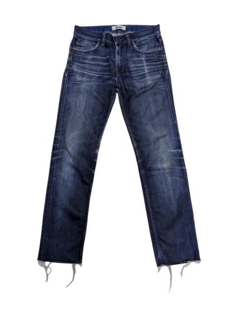 Acne Studios DARK WASH RAW FRAYED HEMLINES ACNE STUDIOS DISTRESSED JEANS