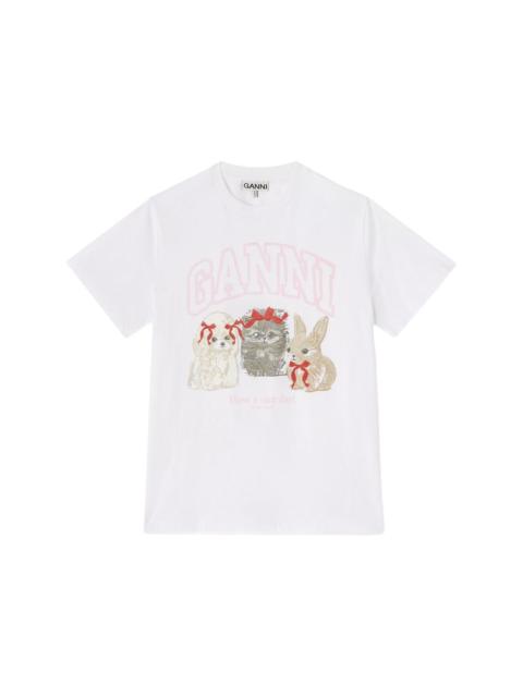 GANNI Cute Animals organic cotton t-shirt