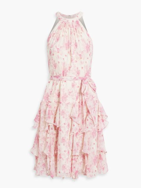 Other Designers Ruffled floral-print jacquard dress