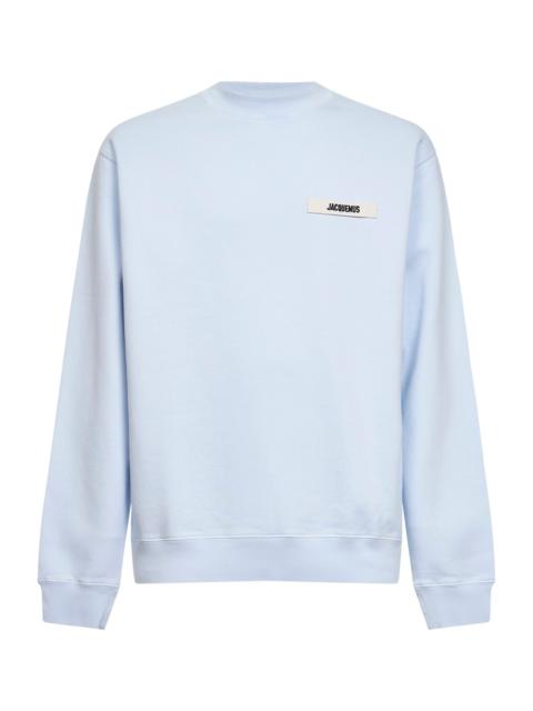 JACQUEMUS Jacquemus Men Light Blue Organic Cotton Fleece The Gros Grain Sweatshirt