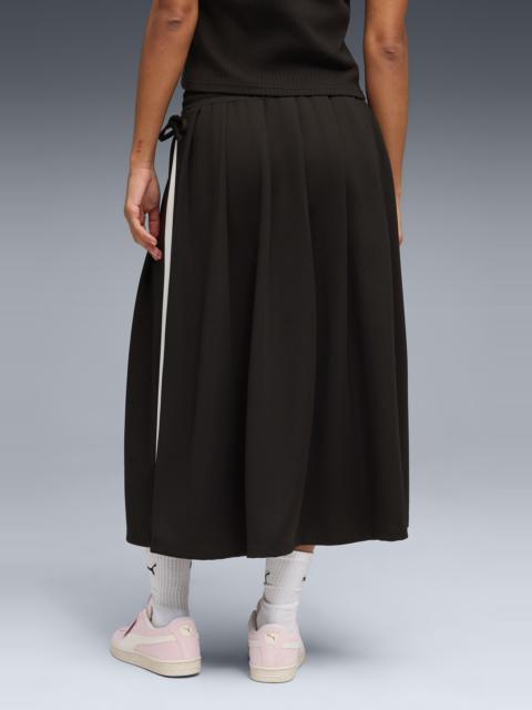PUMA PUMA T7 Pleated Midi Skirt in Puma Black at Nordstrom