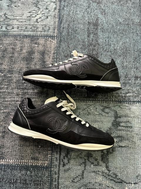 CHANEL Chanel 25p Black German Army Trainer Thin-Sole Sneakers