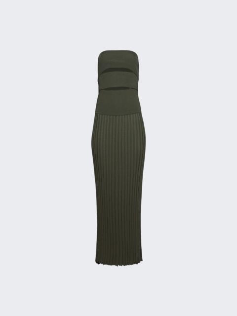 CHRISTOPHER ESBER Slashed Knit Sunray Strapless Dress Kombu