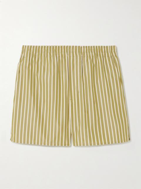 AMI Paris Striped Cotton-poplin Shorts