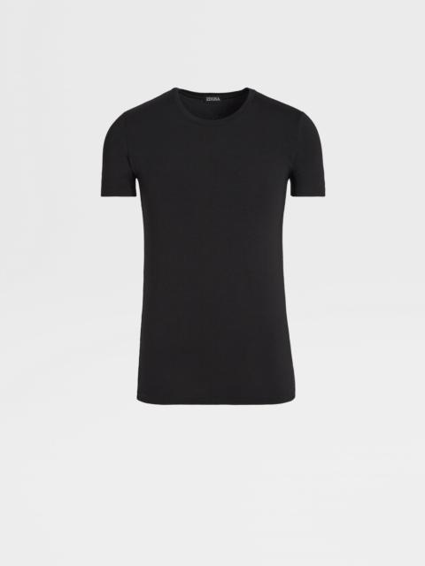 ZEGNA BLACK STRETCH MODAL T-SHIRT