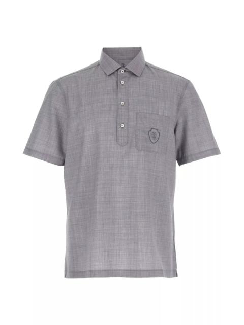 Brunello Cucinelli Men Logo Embroidery Polo Shirt