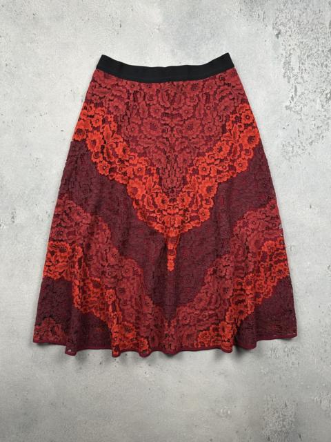 Sandro Sandro Paris Red Lace A-Line Skirt Luxury Romantic Chic Lux
