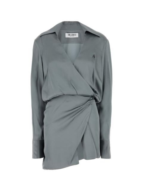 THE ATTICO Grey satin mini dress