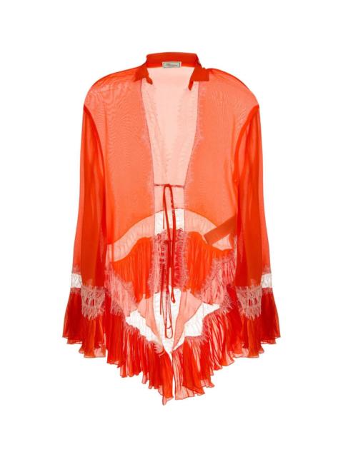 Blumarine Orange Chiffon Blouse
