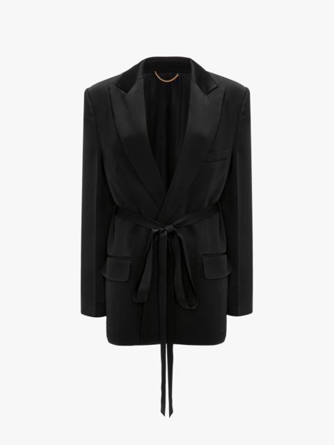 Victoria Beckham Belted Jacket In Black