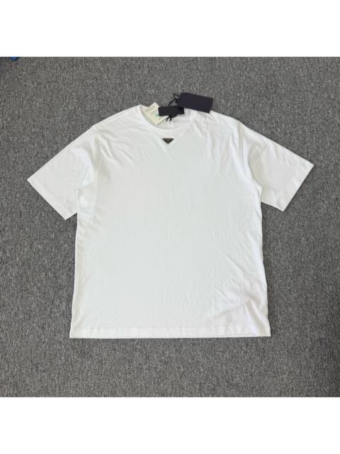 Prada Prada white triangle logo short-sleeve T-shirt