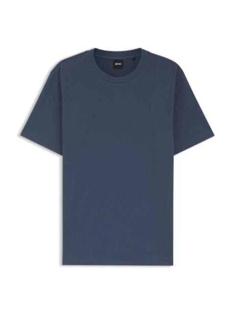 BOSS BUBBLE-JACQUARD STRUCTURE T-SHIRT IN A COTTON BLEND
