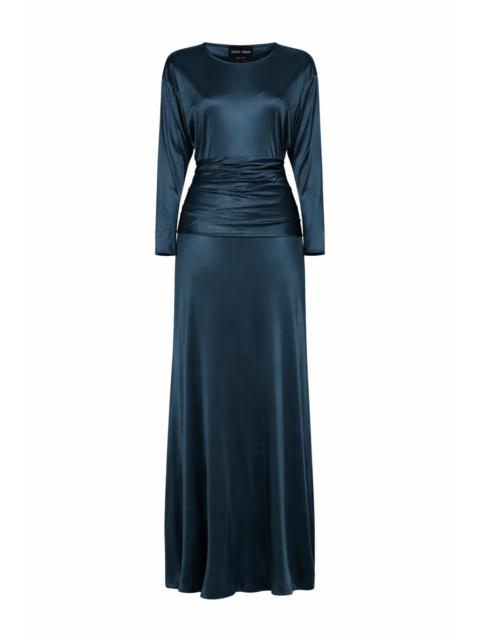 GIORGIO ARMANI Giorgio Armani Women Green Asv Viscose Jersey Long Dress With Rhinestone Band