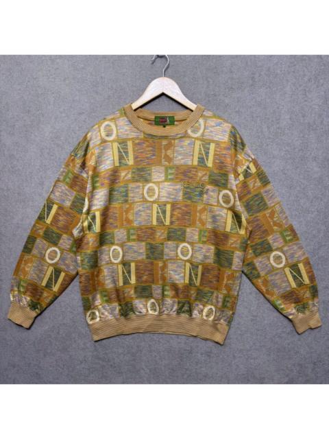 KENZO Rare Kenzo Paris Embroidered Logo Total Pattern Sweatshirt