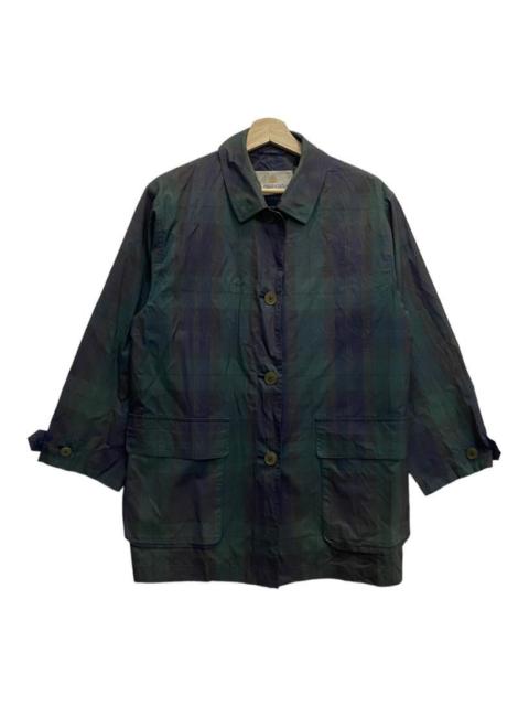 Other Designers 🔥VINTAGE AQUASCUTUM PLAID GREEN NYLON BUTTON JACKET