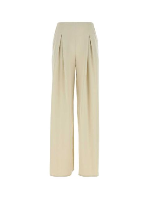Max Mara Max Mara Women Ivory Stretch Satin Palude Palazzo Pant