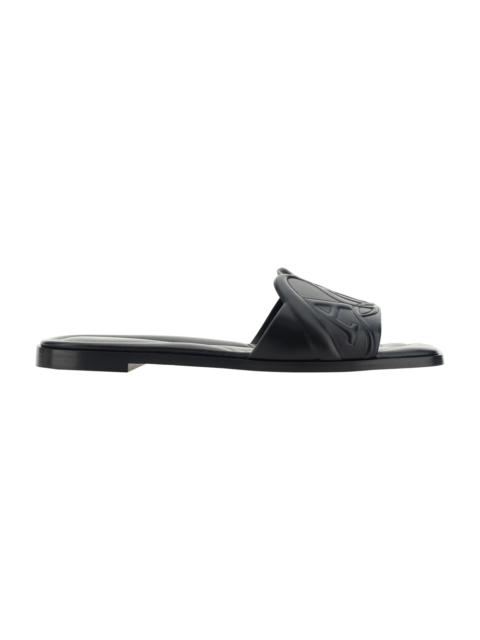 Alexander McQueen The Seal Embossed Slip-on Slides