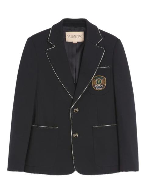 Valentino Valentino Garavani Men Single-Breasted Blazer With Patch