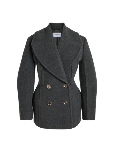 Givenchy Panelled Felted Pea Coat multi