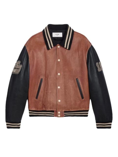 CELINE Celine Leather Varsity Jacket in XL