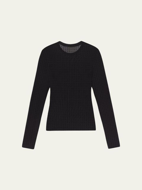 FRAME The Mesh Polka Dot Top