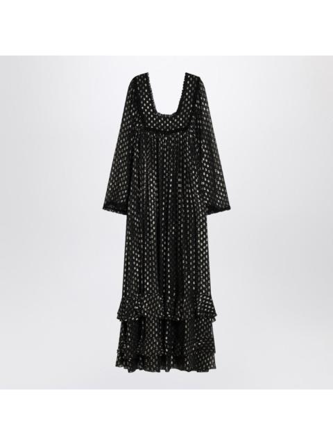 Chloé Maxi Black Dress With Lightweight Silk Ruffles Women