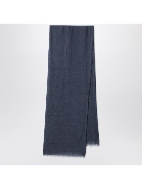 Loro Piana Loro Piana Blue Brina Cashmere And Silk Scarf Men
