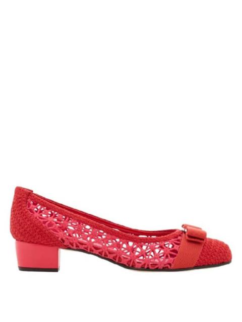 FERRAGAMO Ferragamo Vara Bow Crochet Pumps, Size 7 C