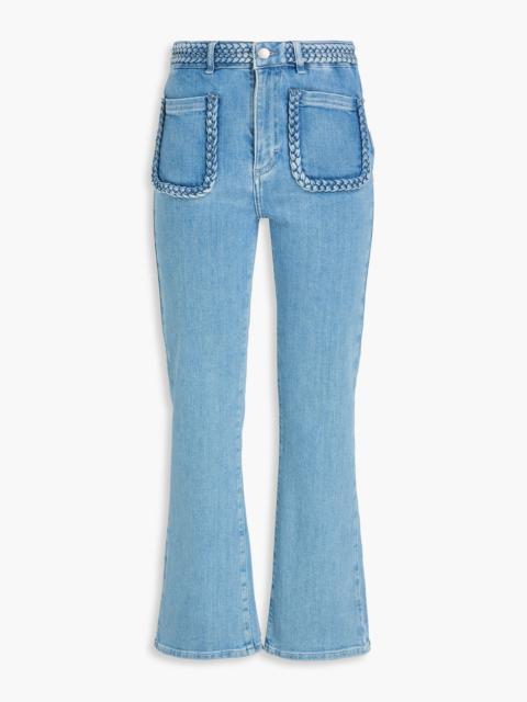 maje Braided high-rise bootcut jeans