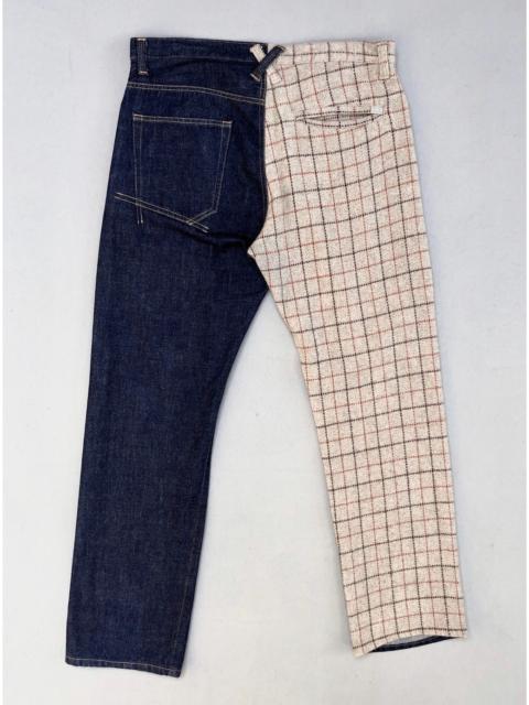 Other Designers Japanese Brand - Flaph Japan Mix plaid Two Tone Split Selvedge Jeans