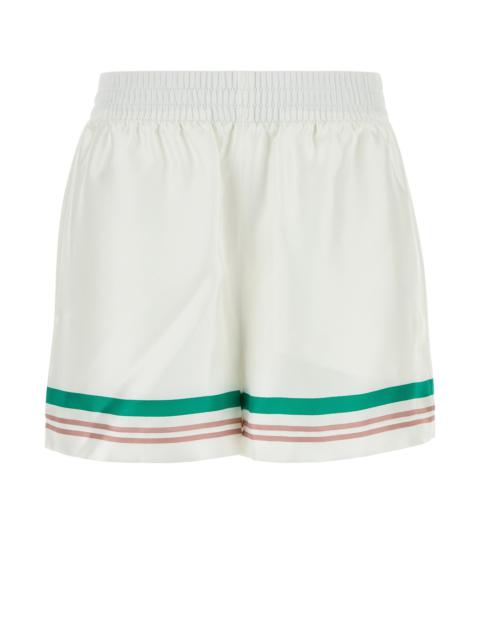 CASABLANCA White silk shorts