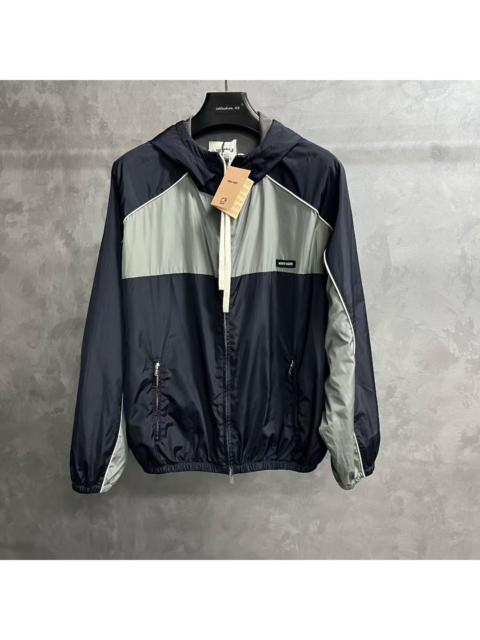 Other Designers Miu Miu 25 latest blue striped hooded long-sleeved dress.