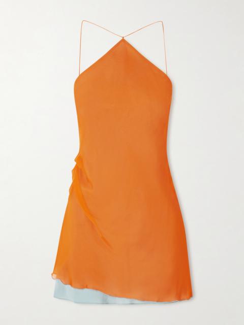 SIR. Dabica Layered Halterneck Silk-chiffon Mini Dress