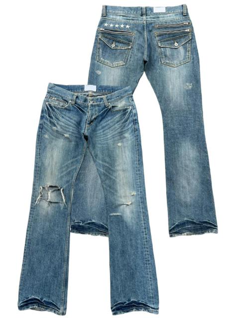 Other Designers Japanese Brand - Vintage Japan Distressed Lowrise Bootcut Denim Jeans 34x34.5