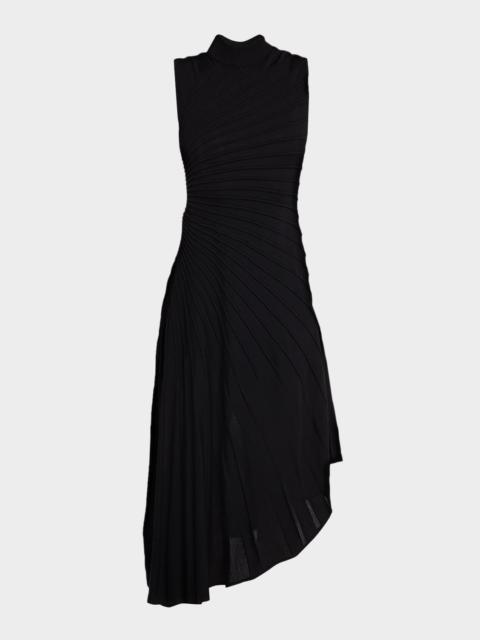 Alaïa Mock-Neck Sculpting Wool Dress