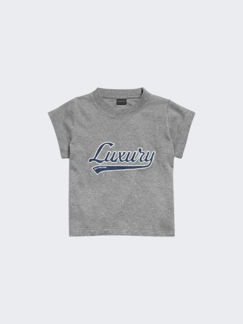 BALENCIAGA Shrunken Tee Dark Heathr Gry And Blue