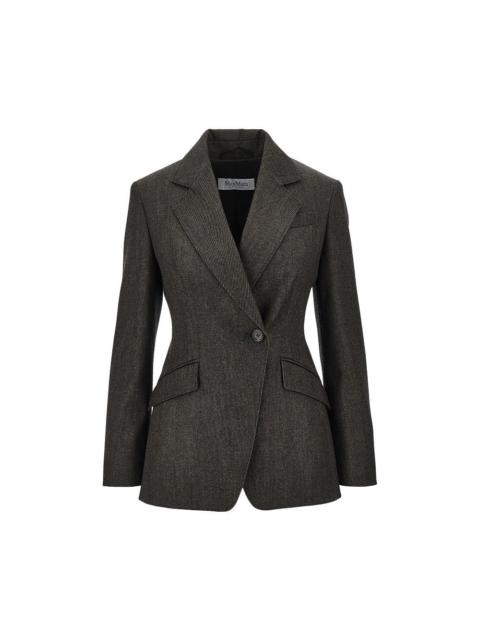 Max Mara Max Mara Virgin Wool Double-breasted Jacket Brown
