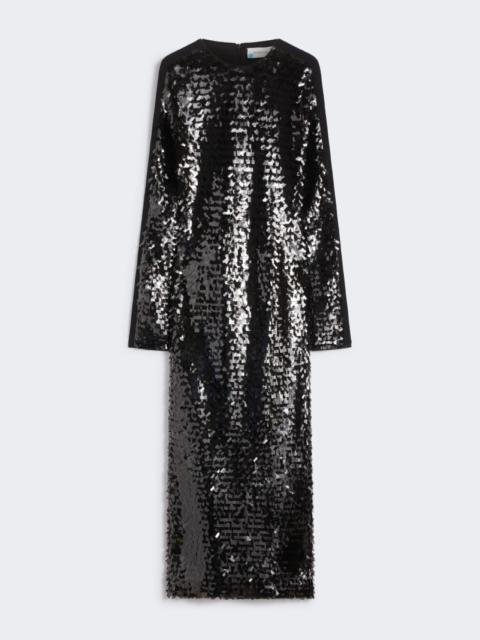 Sportmax Sequin-adorned jersey dress - BLACK