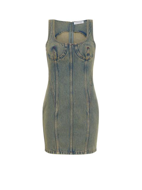 Marine Serre Moon Laser Denim Mini Dress