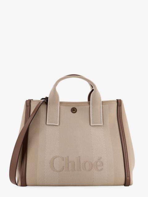 Chloé Chloe' Striped Jacquard Fabricchloé Carry Crossbody Bag With Oversized Logo On The Front
