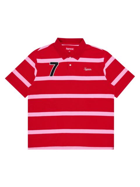 Supreme Supreme Cursive Polo 'Red Stripe'