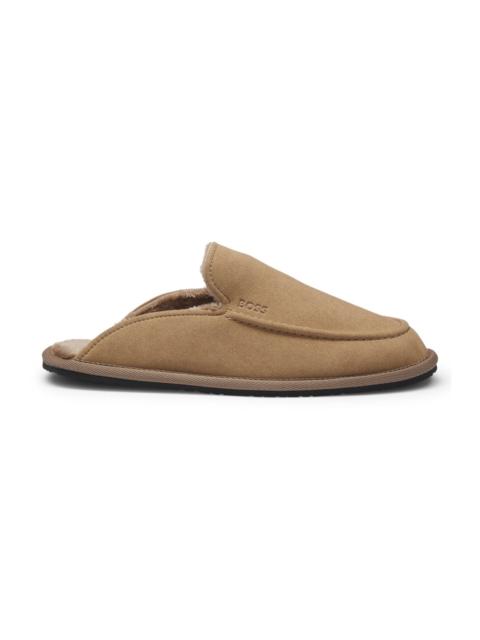 BOSS MICROFIBRE SLIPPERS WITH RUBBER SOLE