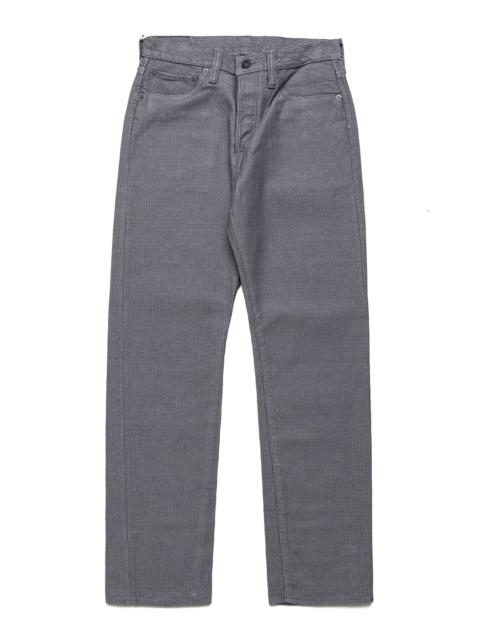 Pure Blue Japan 1178-GRY 12oz Sashiko 5P Pants Regular Fit - Heather Grey x Black