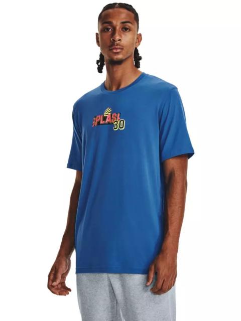 Under Armour Men's Curry Splash Party Short-Sleeve T-Shirt-Blue/White