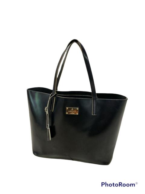 Lanvin LANVIN EU BLEU LEATHER TOTE BAG